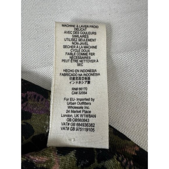 Free People Bella Black Floral Tunic S Babydoll Romantic Boho Peasant Flowy Tier - Picture 8 of 9